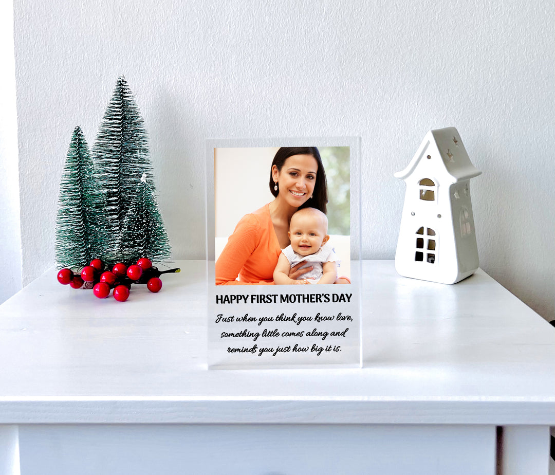 Acrylic Photo Block with Custom Header and Message