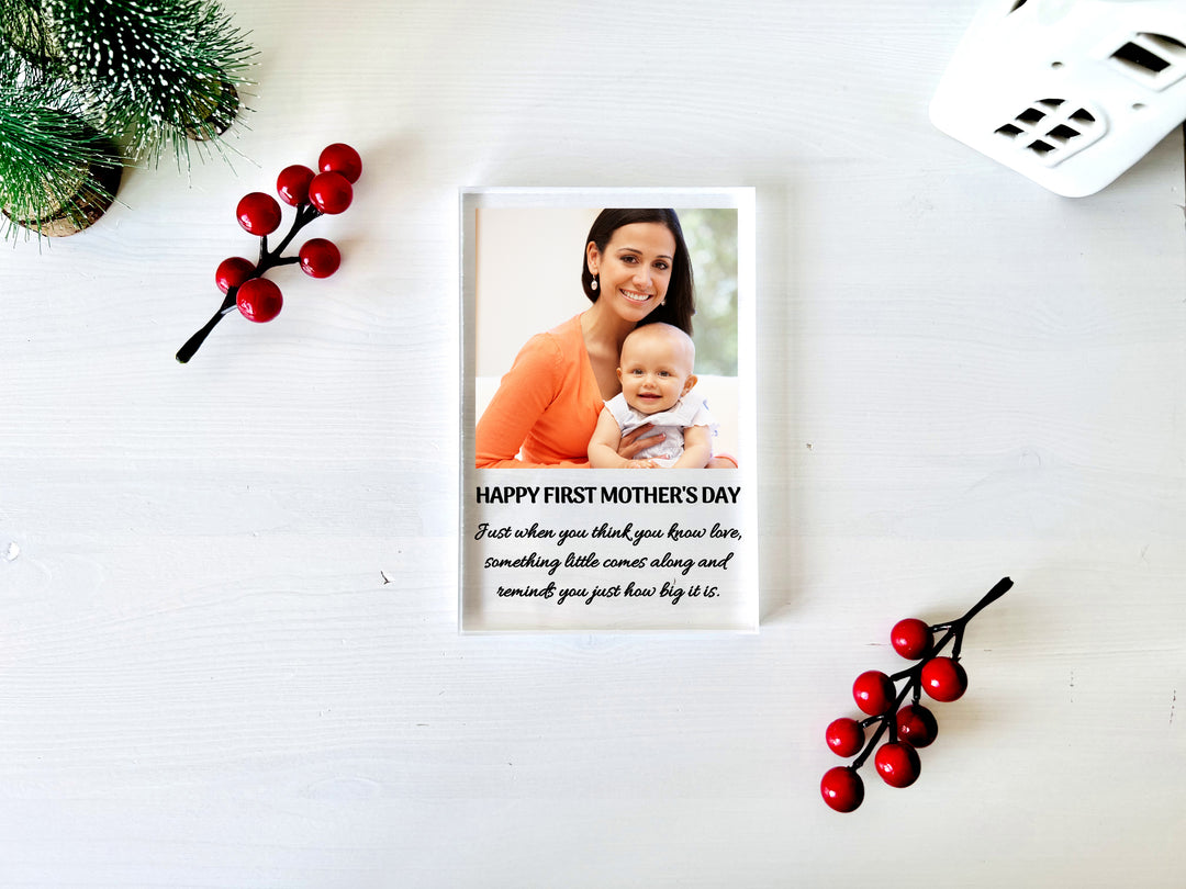 Acrylic Photo Block with Custom Header and Message