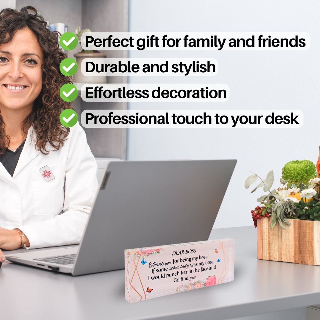 Dear Boss Pink Desk Office Decor