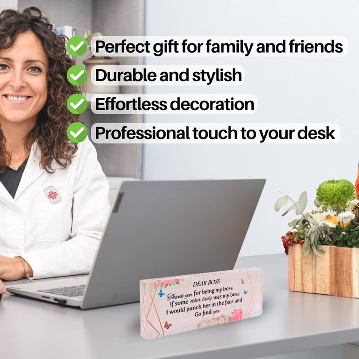 Dear Boss Pink Desk Office Decor