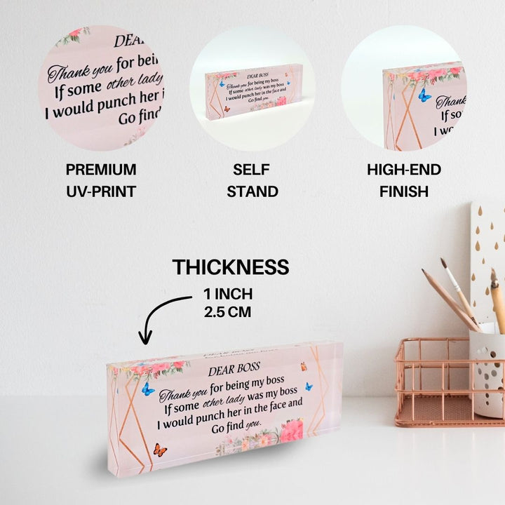 Dear Boss Pink Desk Office Decor