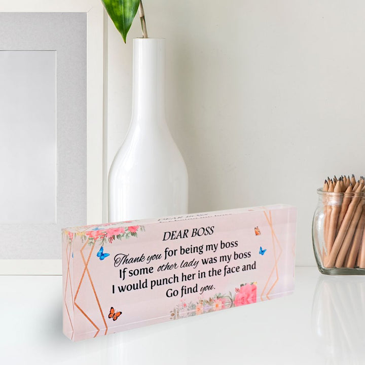 Dear Boss Pink Desk Office Decor
