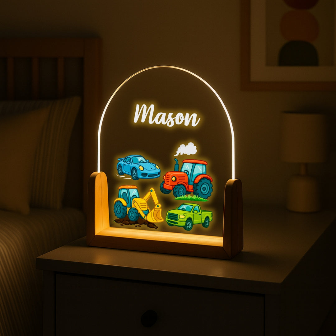 Cars & Trucks Personalized Night Lamp