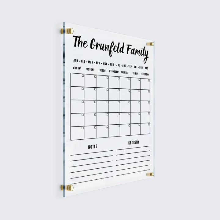 Custom Family Name Vertical Calendar