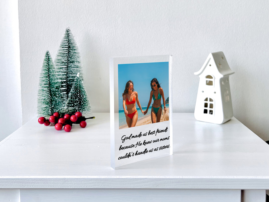 Acrylic Photo Block with Custom Message