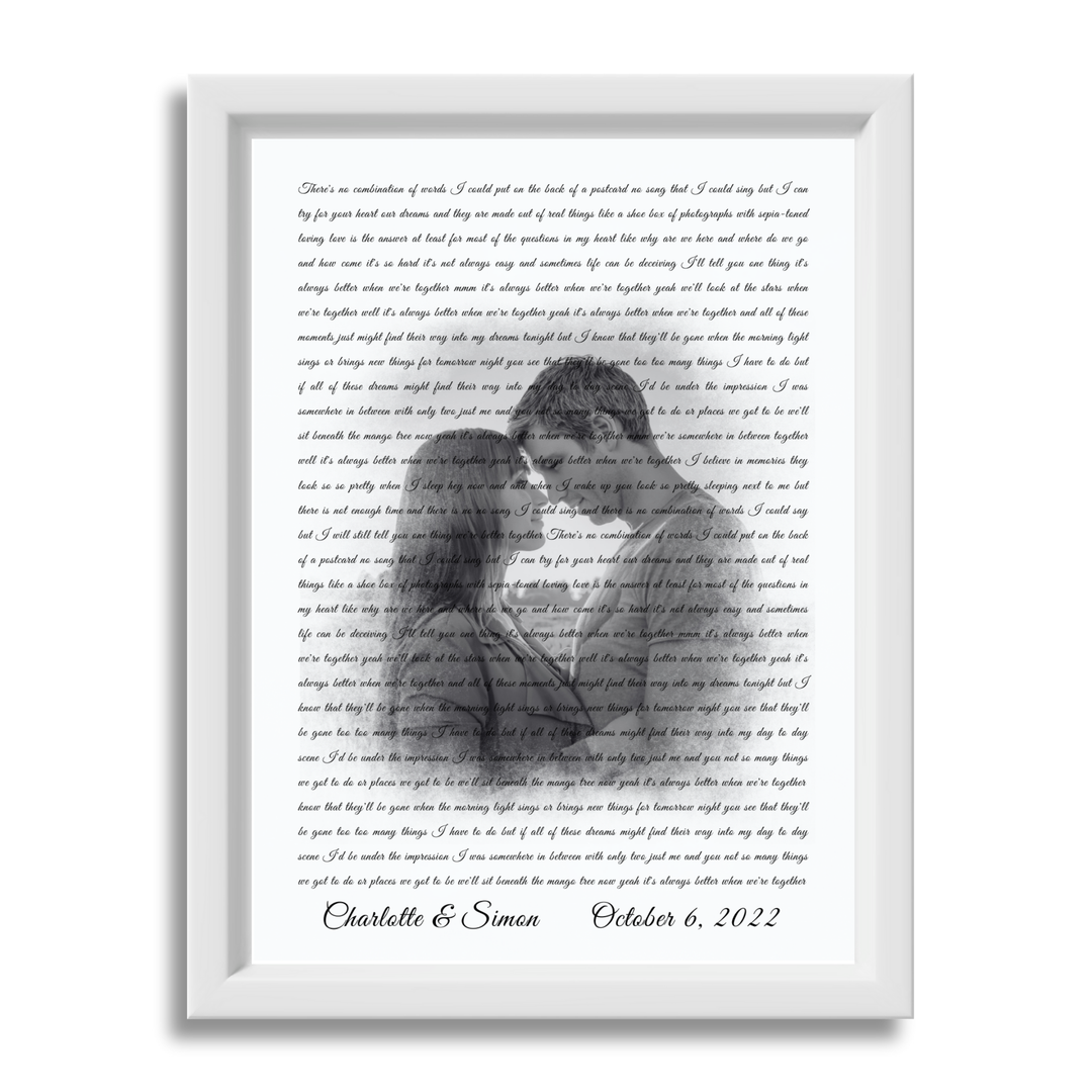 Personalized Song Lyrics Photo Canvas - Upload Your Photo