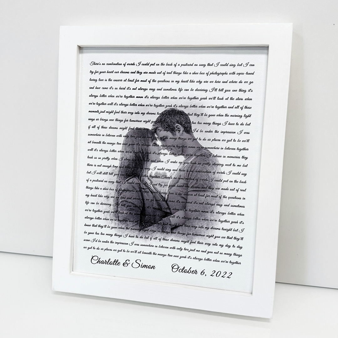 Personalized Song Lyrics Photo Canvas - Upload Your Photo