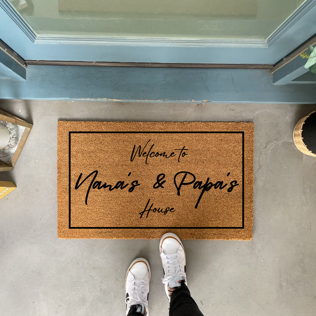 Welcome To Nana & Pappa's House Doormat