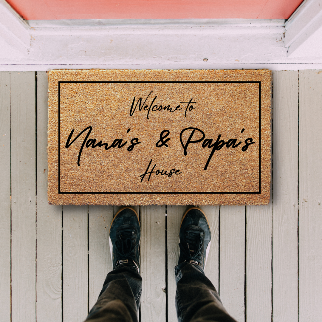 Welcome To Nana & Pappa's House Doormat