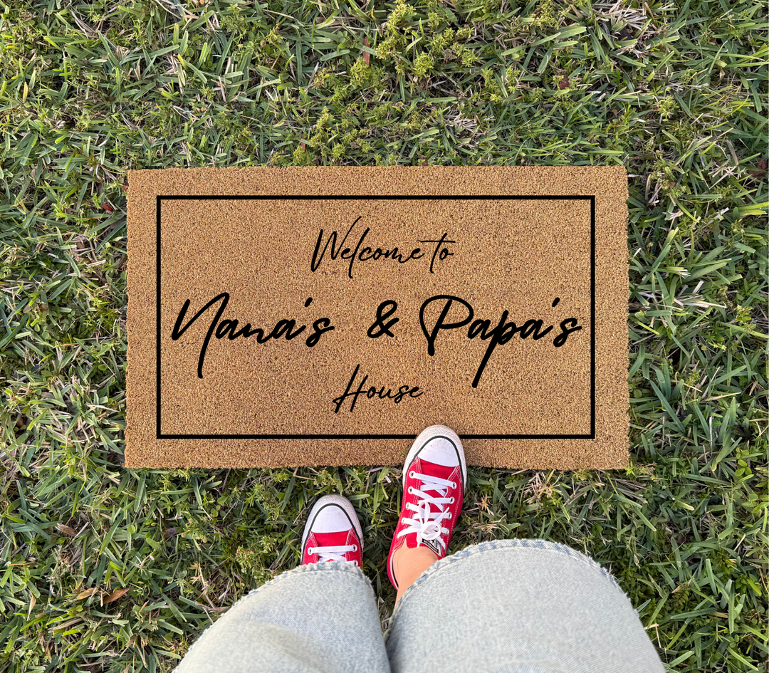 Welcome To Nana & Pappa's House Doormat
