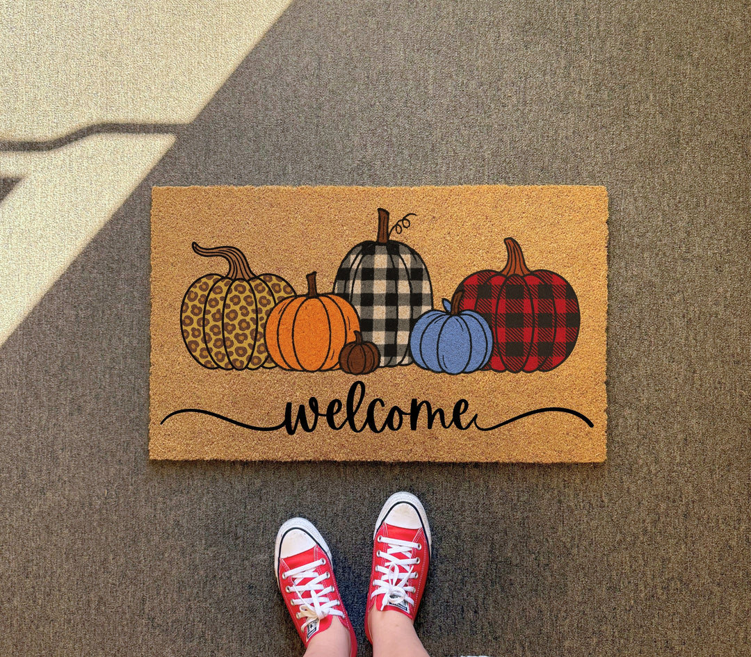 Colorful Pumpkins Doormat