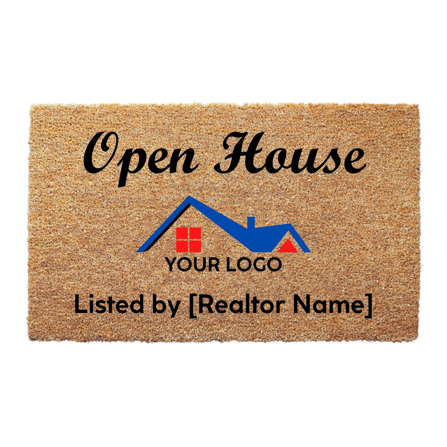 Open House with Logo Doormat