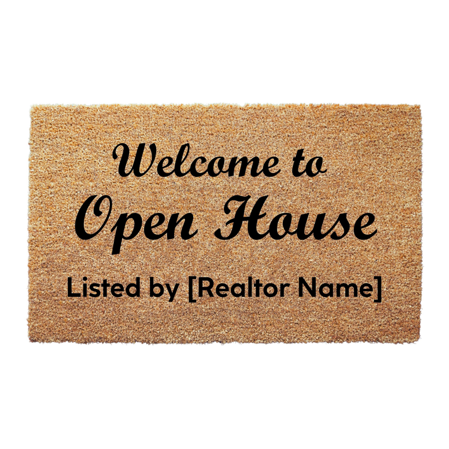 Welcome to Open House Custom Realtor's Name Doormat
