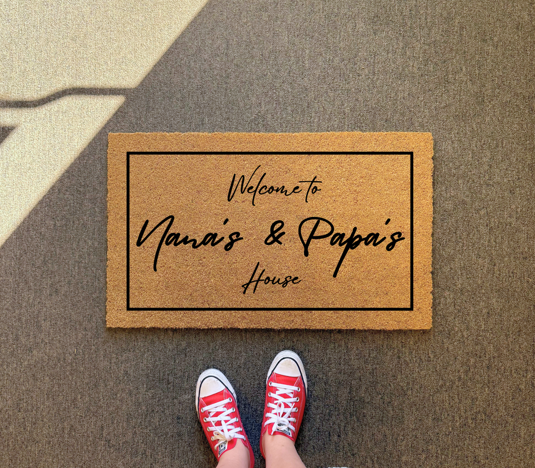 Welcome To Nana & Pappa's House Doormat