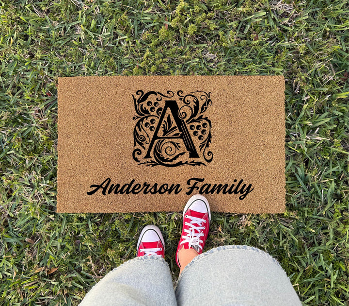 Custom Letter Monogram Welcome Doormat