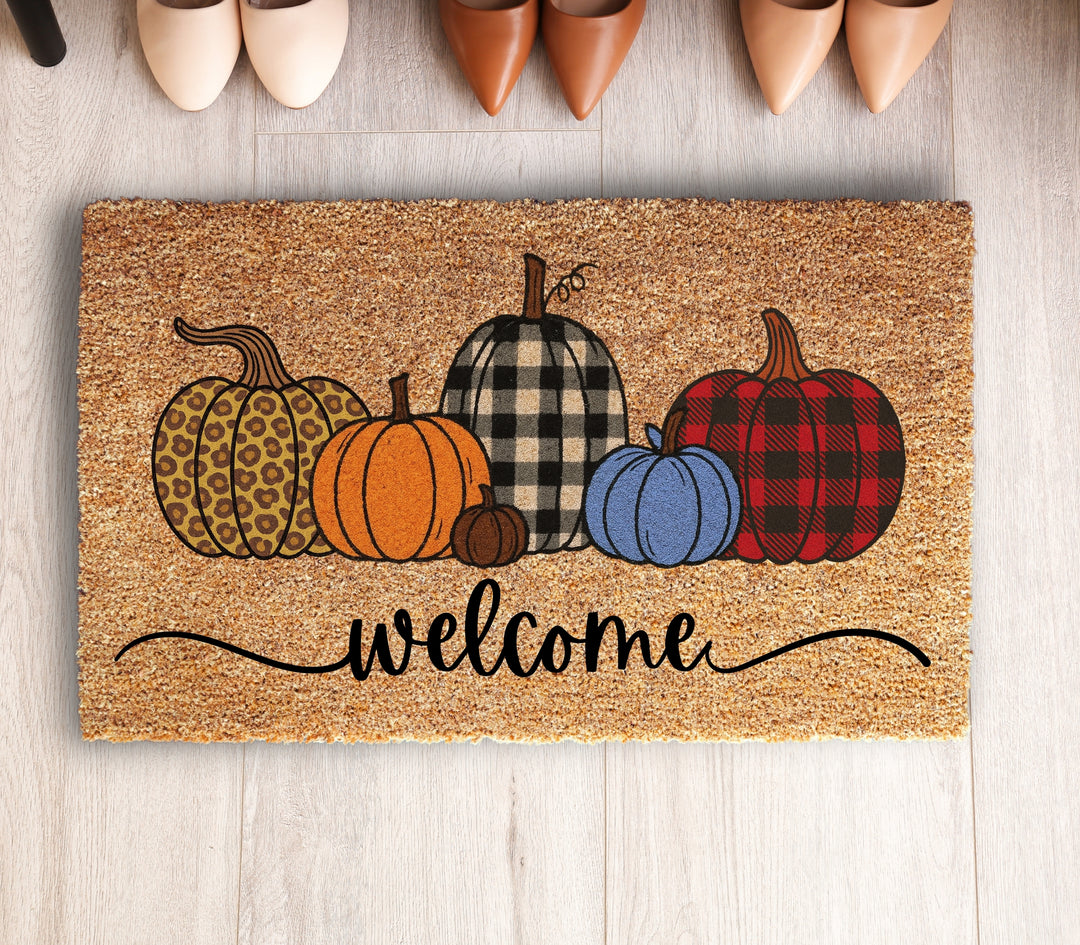 Colorful Pumpkins Doormat