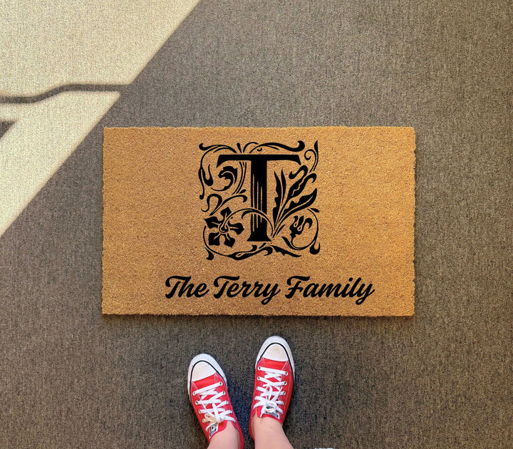 Custom Letter Monogram Welcome Doormat