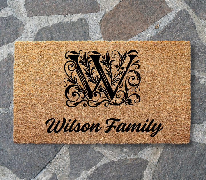 Custom Letter Monogram Welcome Doormat
