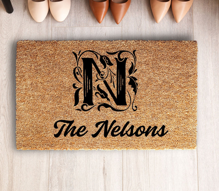 Custom Letter Monogram Welcome Doormat