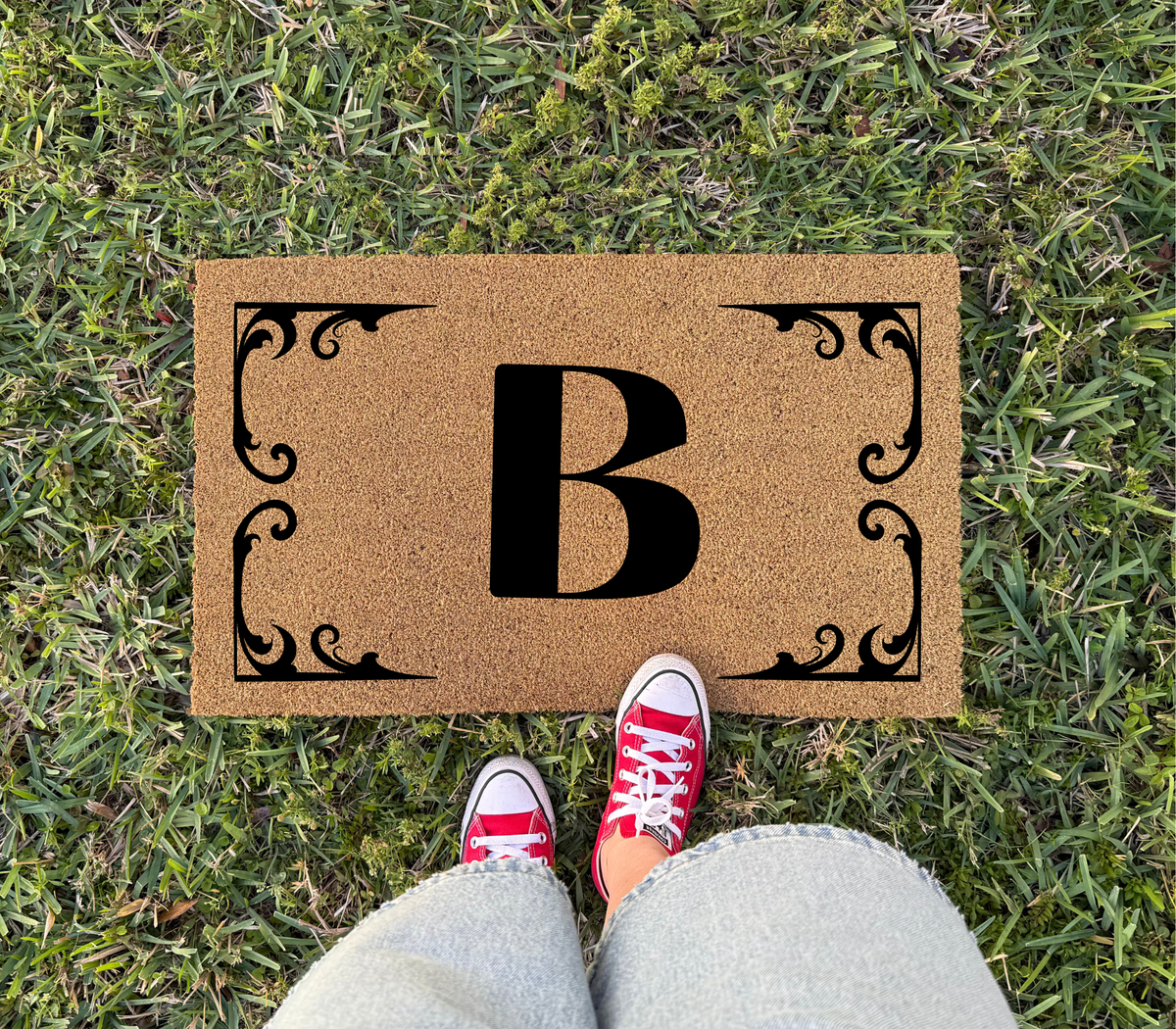 Custom Letter Elegant Welcome Doormat