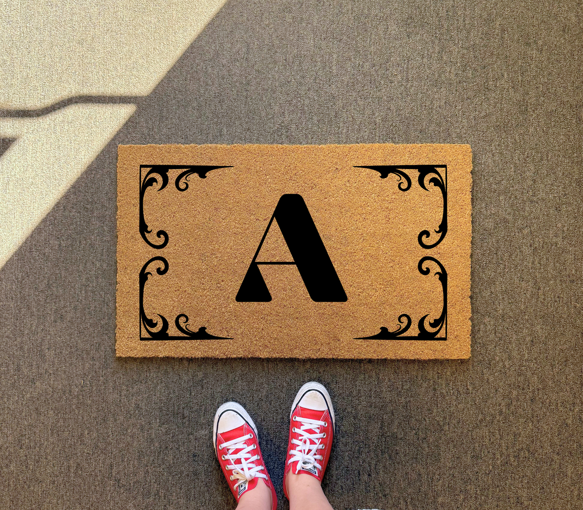 Custom Letter Elegant Welcome Doormat