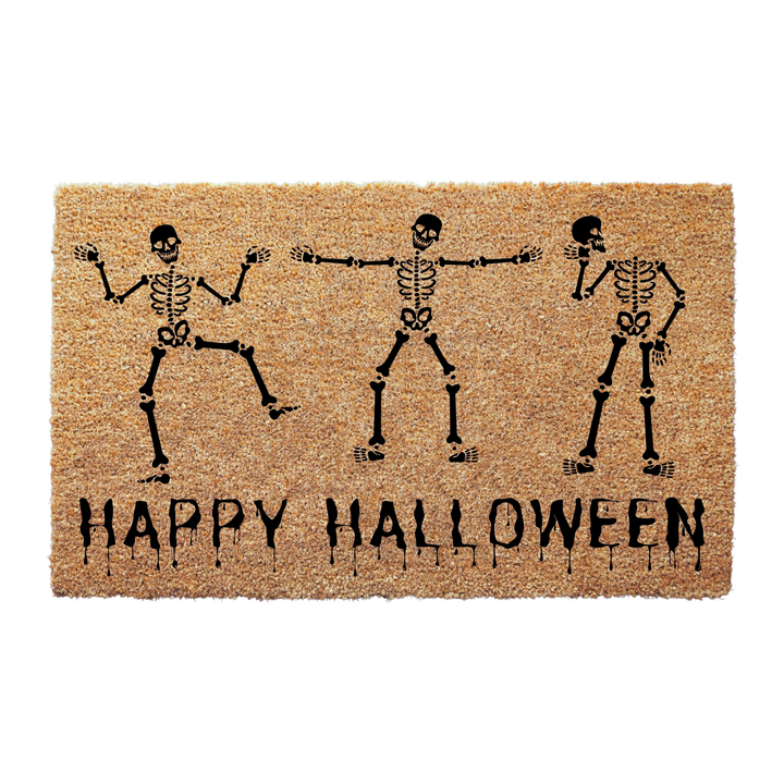 Happy Halloween Skeletons Doormat