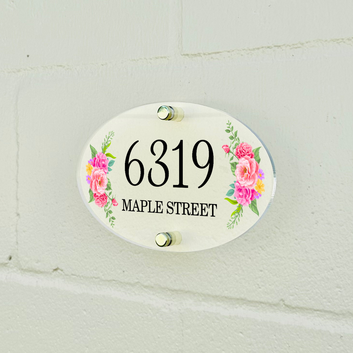 Floral House Number Sign