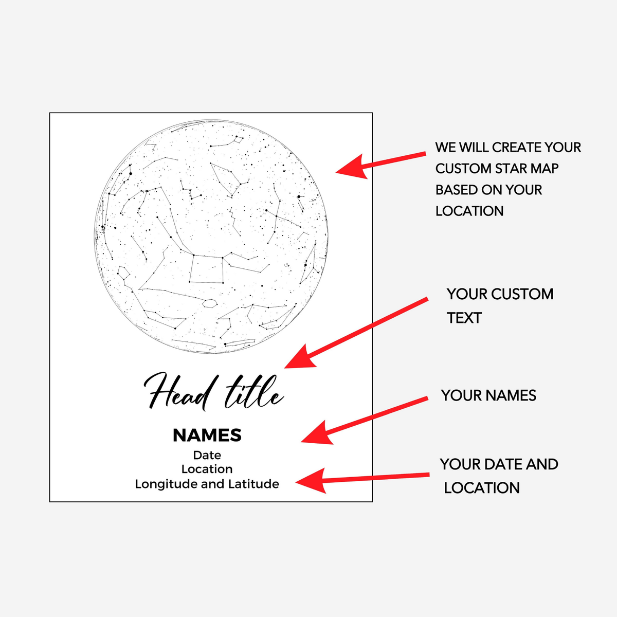 Custom Star Map Plaque
