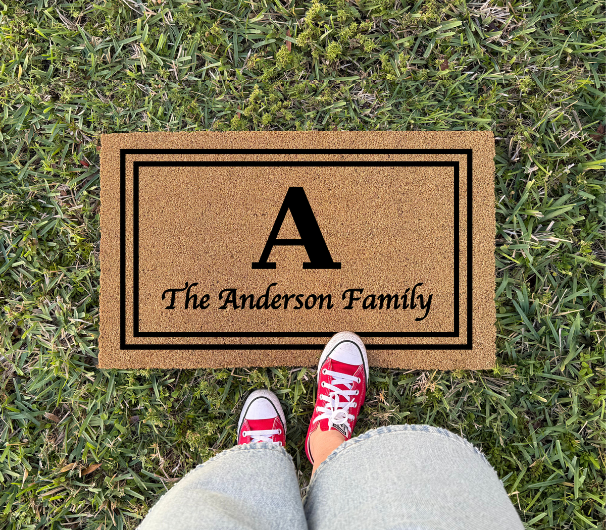 Personalized Family Name Monogram Doormat