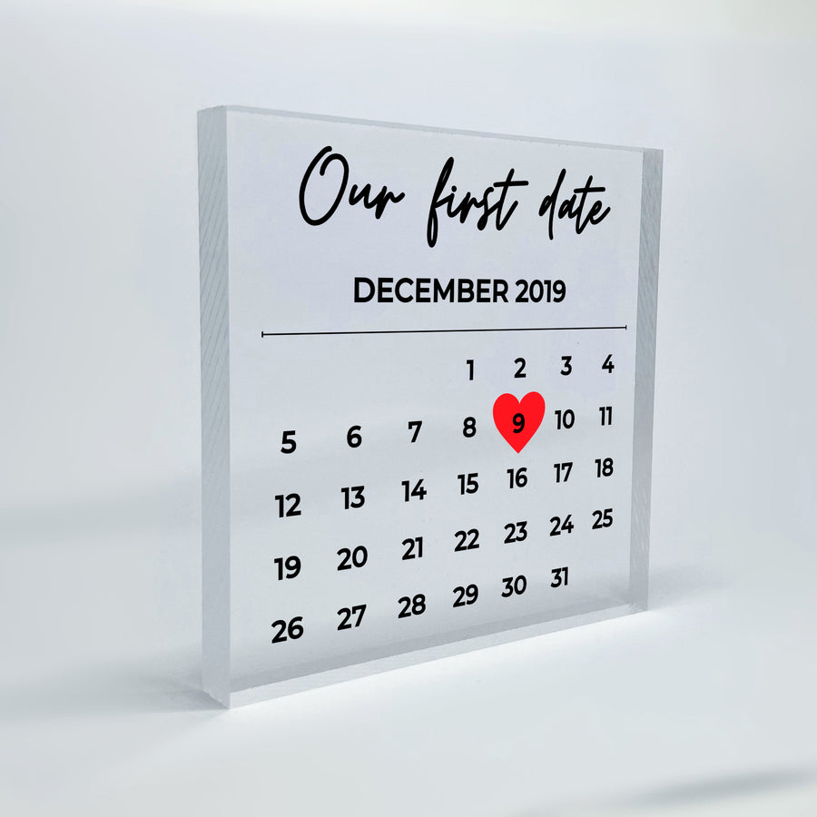 Personalized Calendar Keepsake for Anniversary - Heart Design