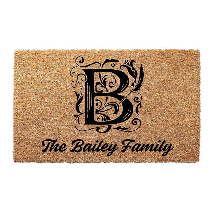 Custom Letter Monogram Welcome Doormat