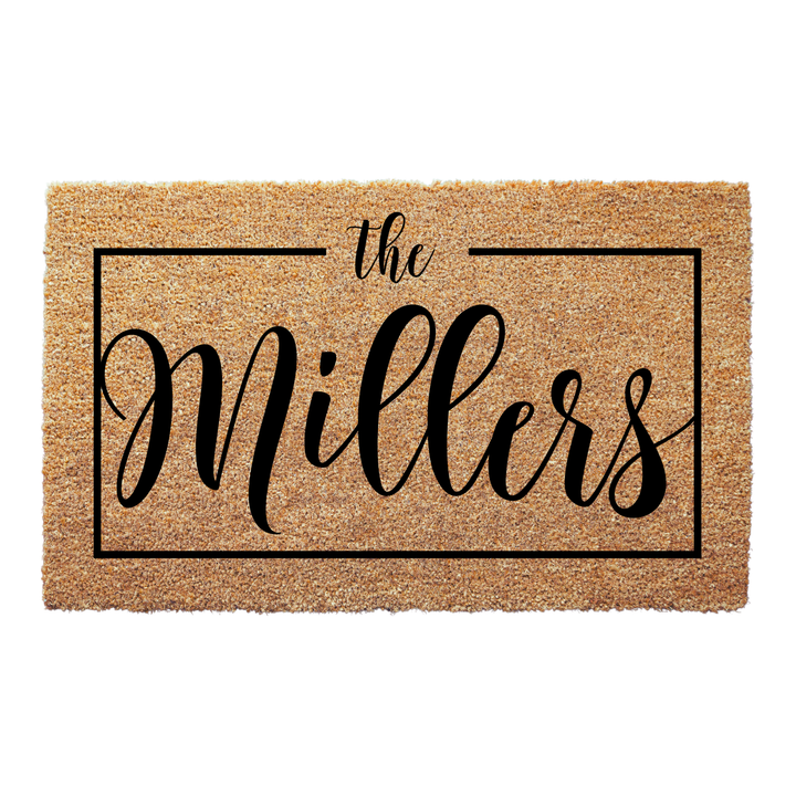 Personalized Family Surname Doormat with Frame