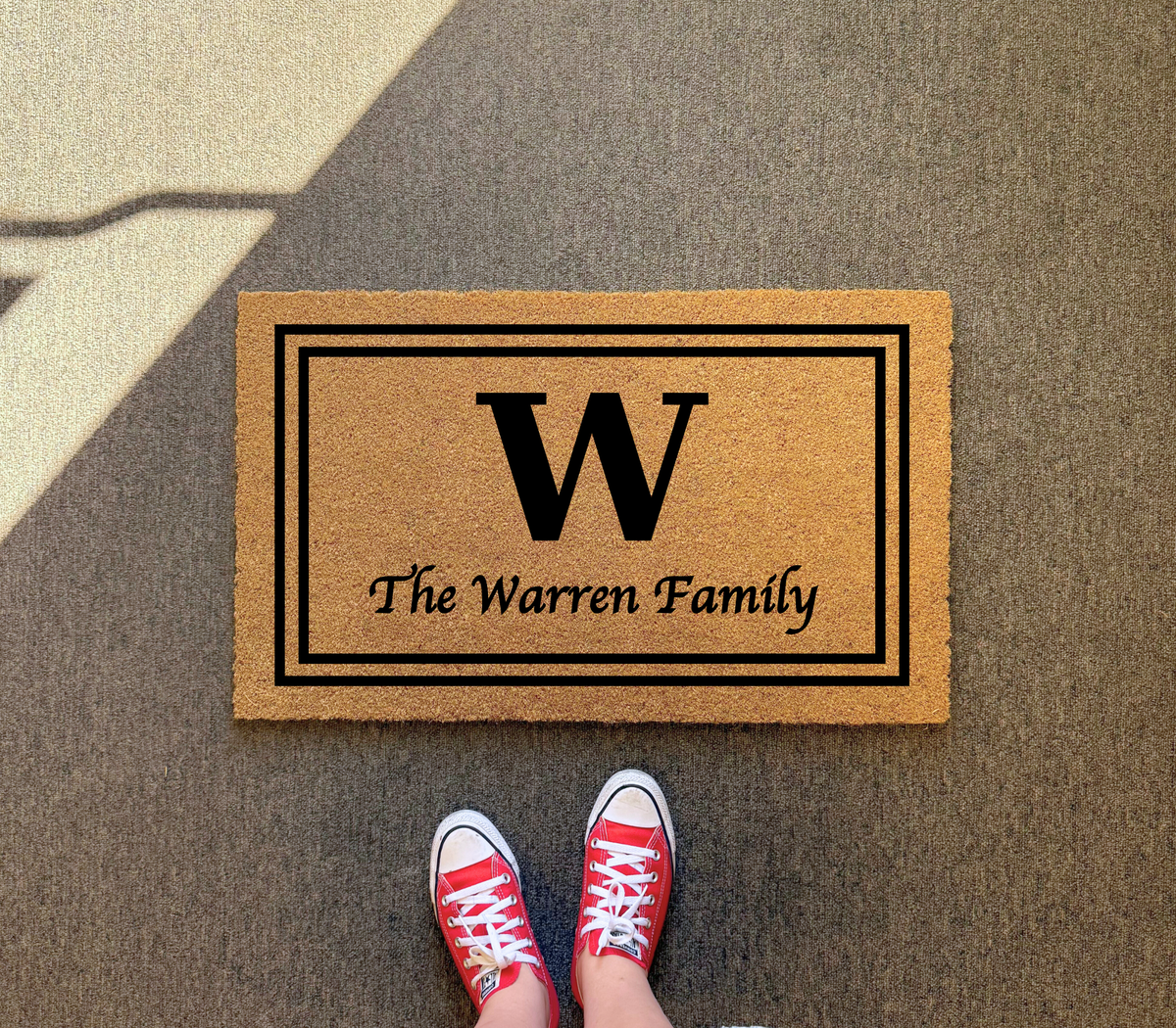 Personalized Family Name Monogram Doormat