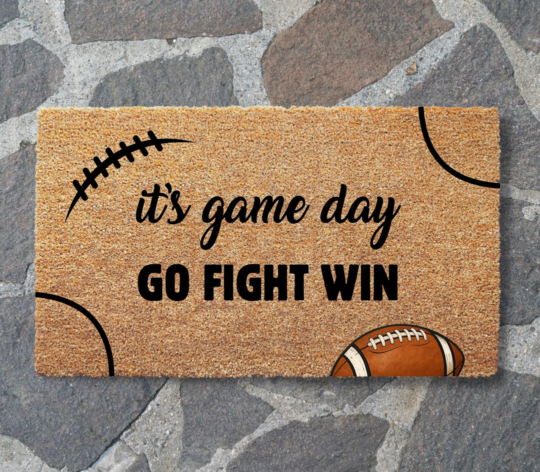 Go Fight Win Football Doormat