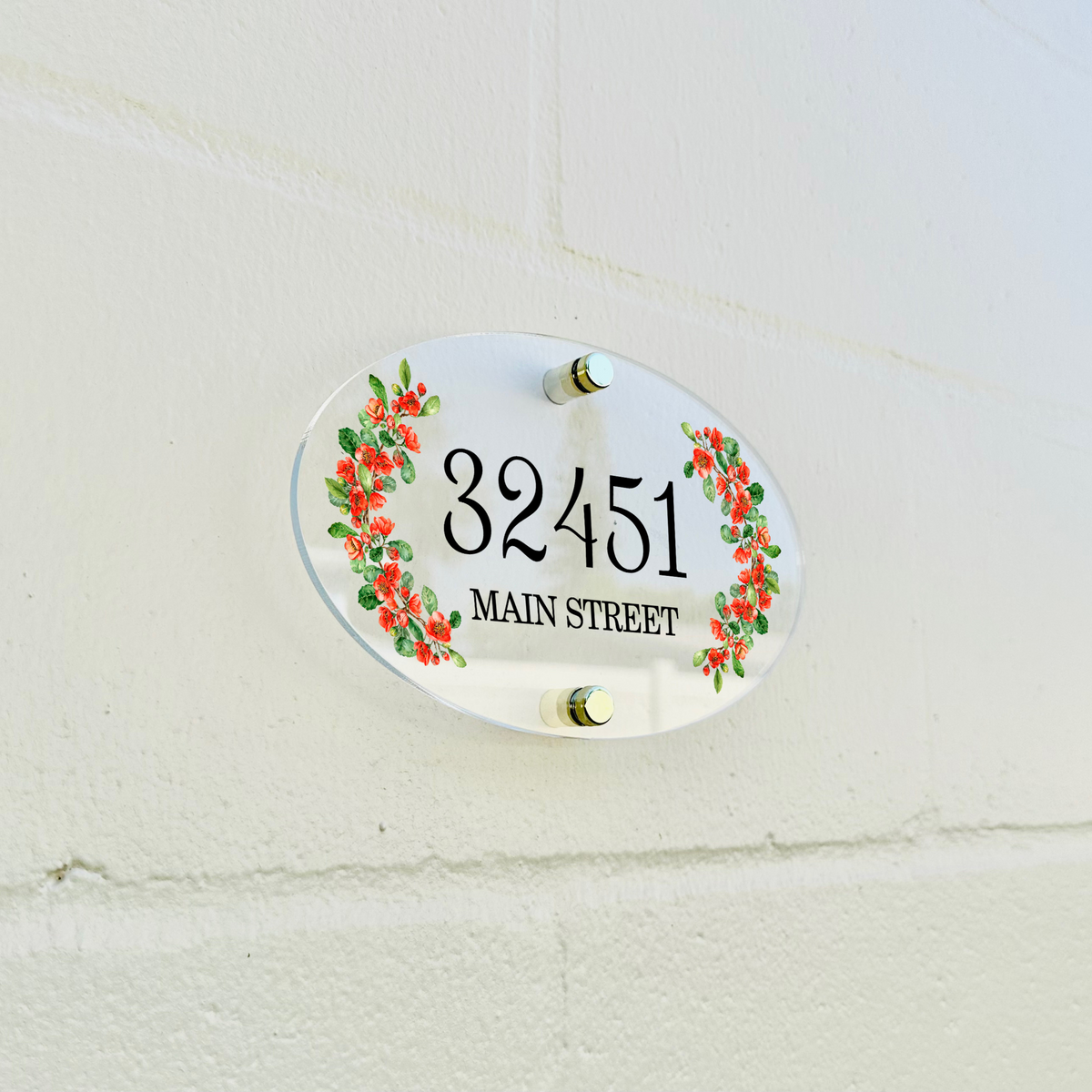 Floral House Number Sign