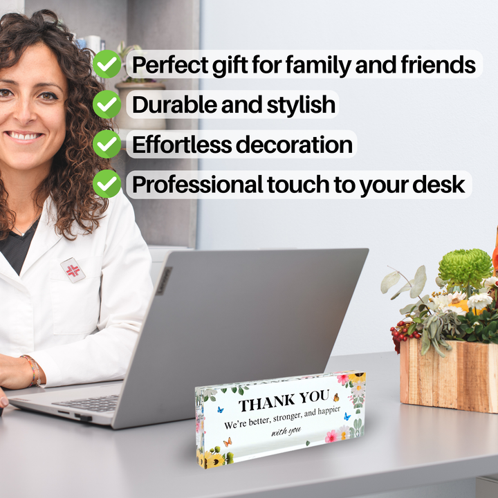 Thank You Colorful Desk Office Decor