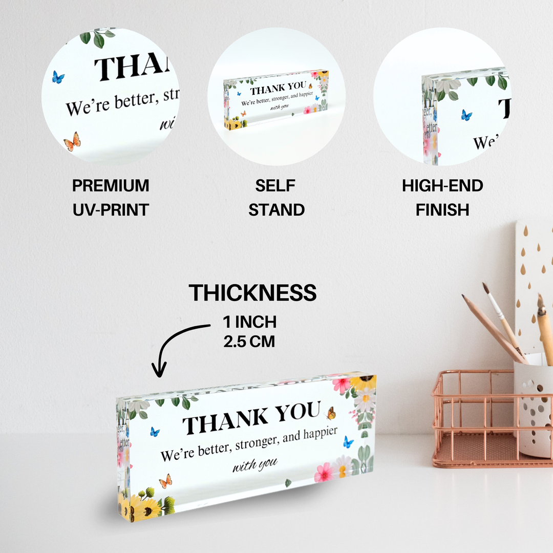 Thank You Colorful Desk Office Decor