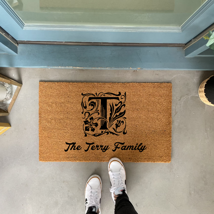 Custom Letter Monogram Welcome Doormat