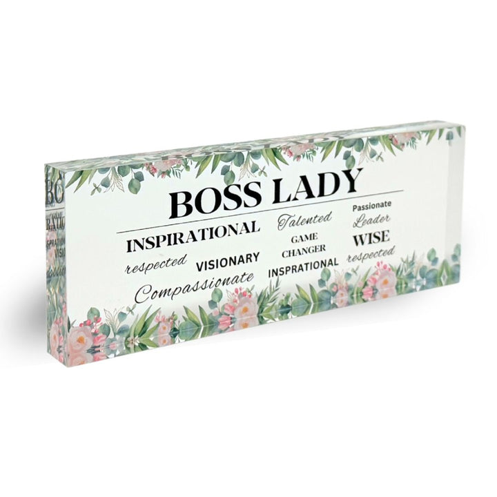 Boss Lady Green Flowers Desk Office Decor