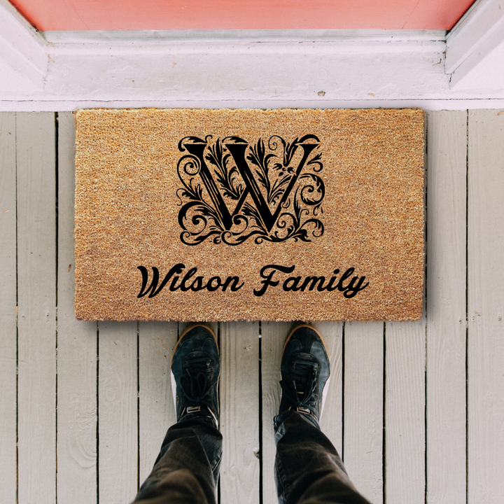 Custom Letter Monogram Welcome Doormat