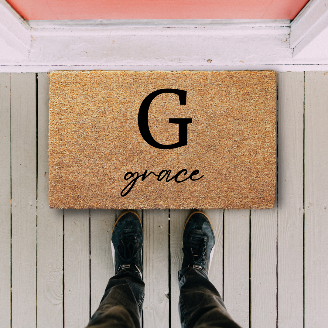 Letter Monogram Personalized Doormat