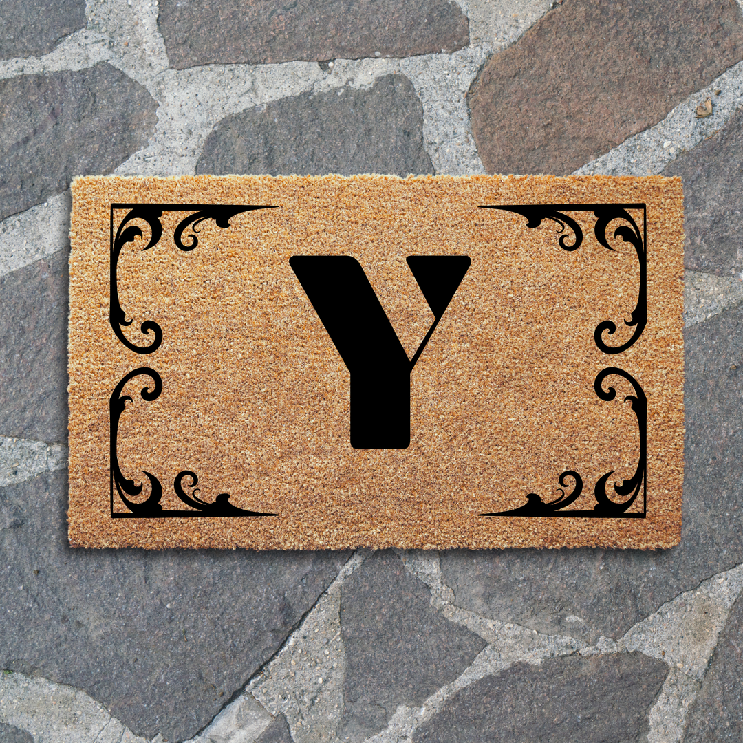 Custom Letter Elegant Welcome Doormat