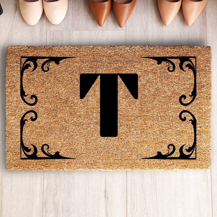 Custom Letter Elegant Welcome Doormat