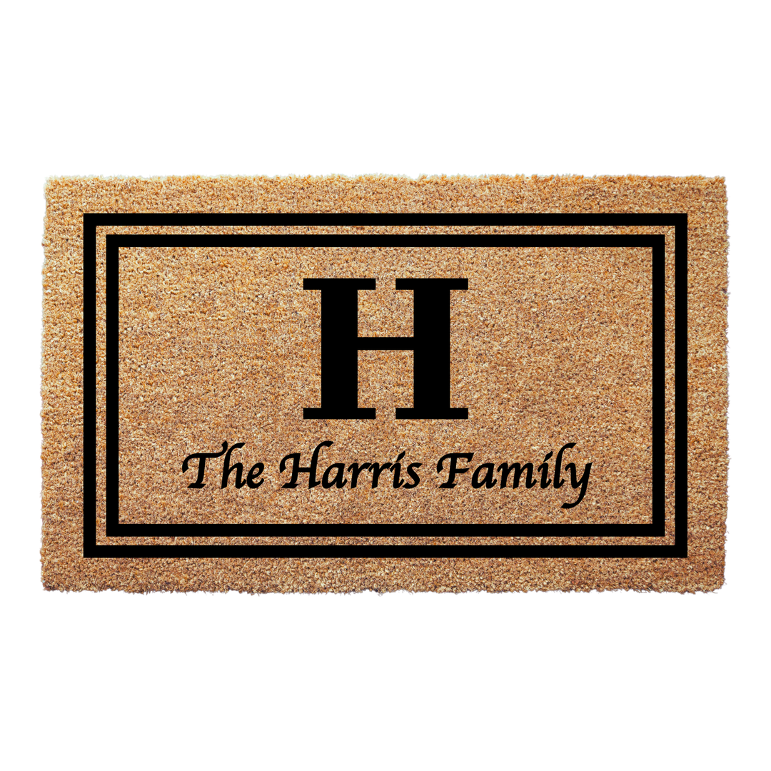 Personalized Family Name Monogram Doormat