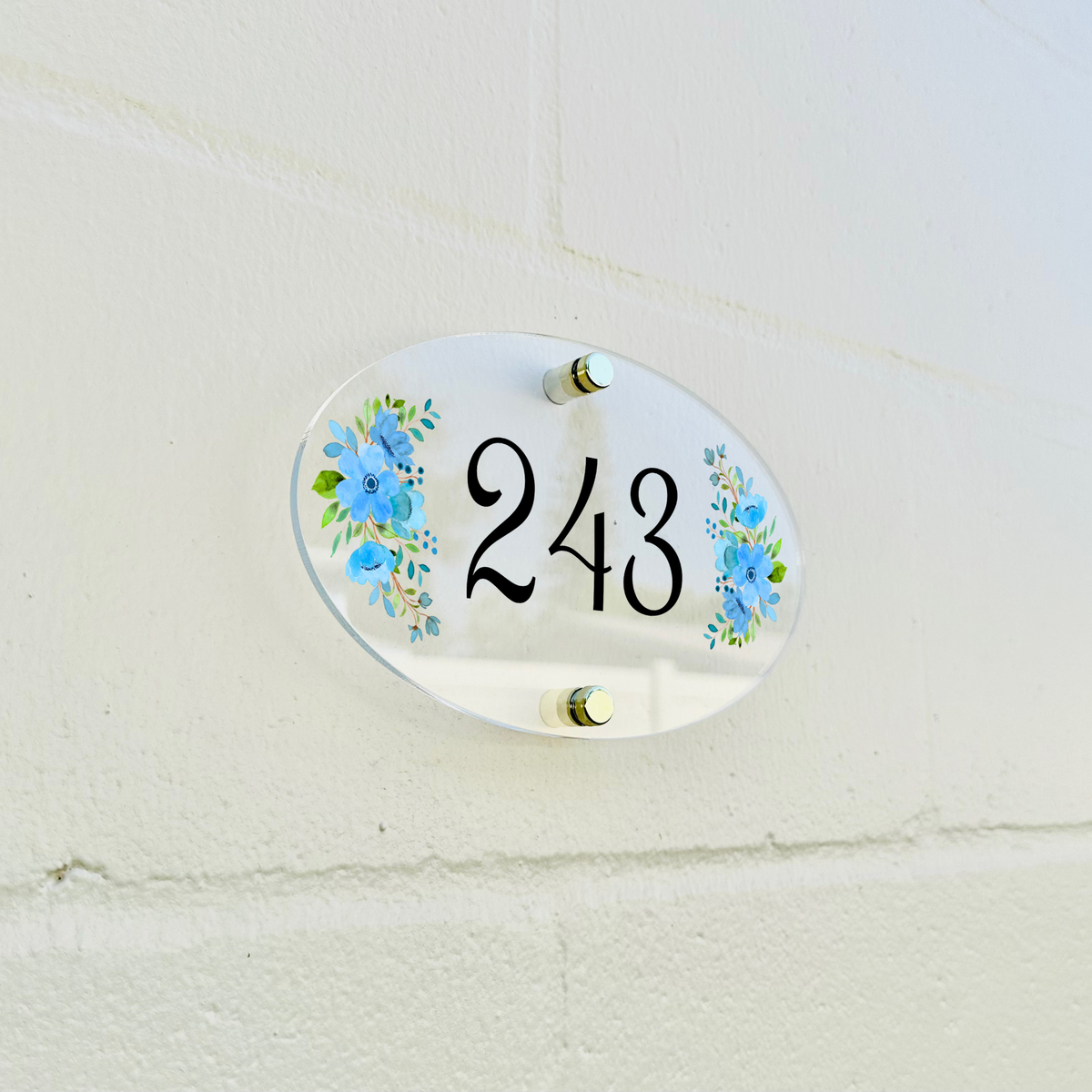 Floral House Number Sign