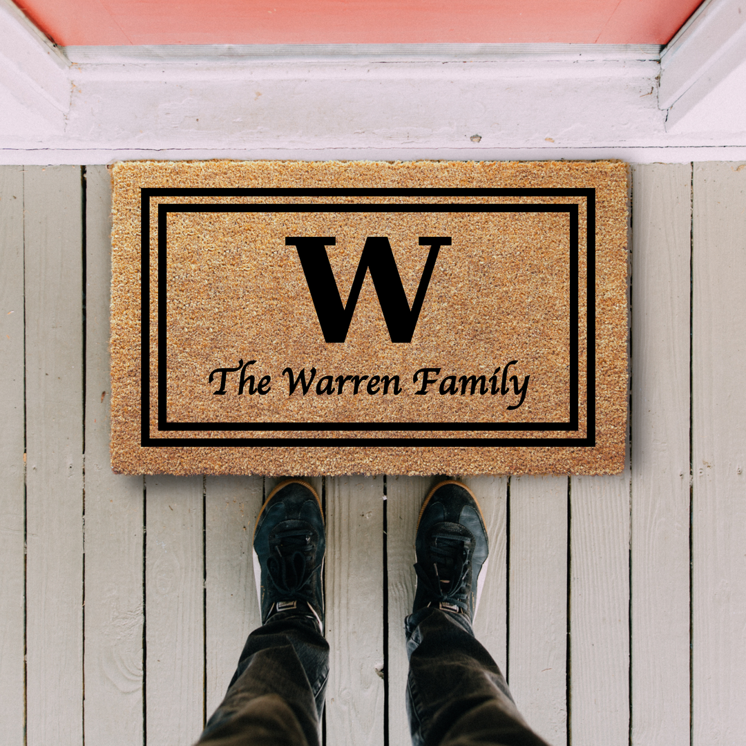 Personalized Family Name Monogram Doormat