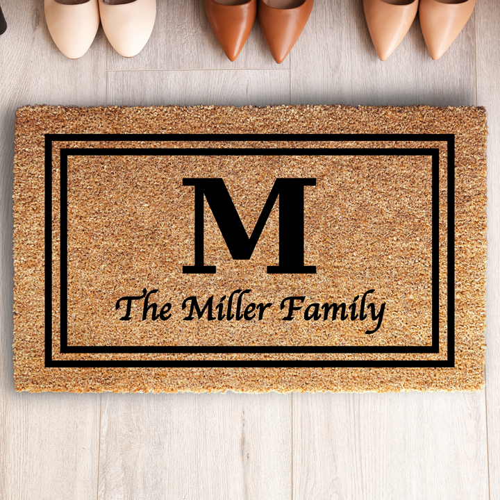 Personalized Family Name Monogram Doormat