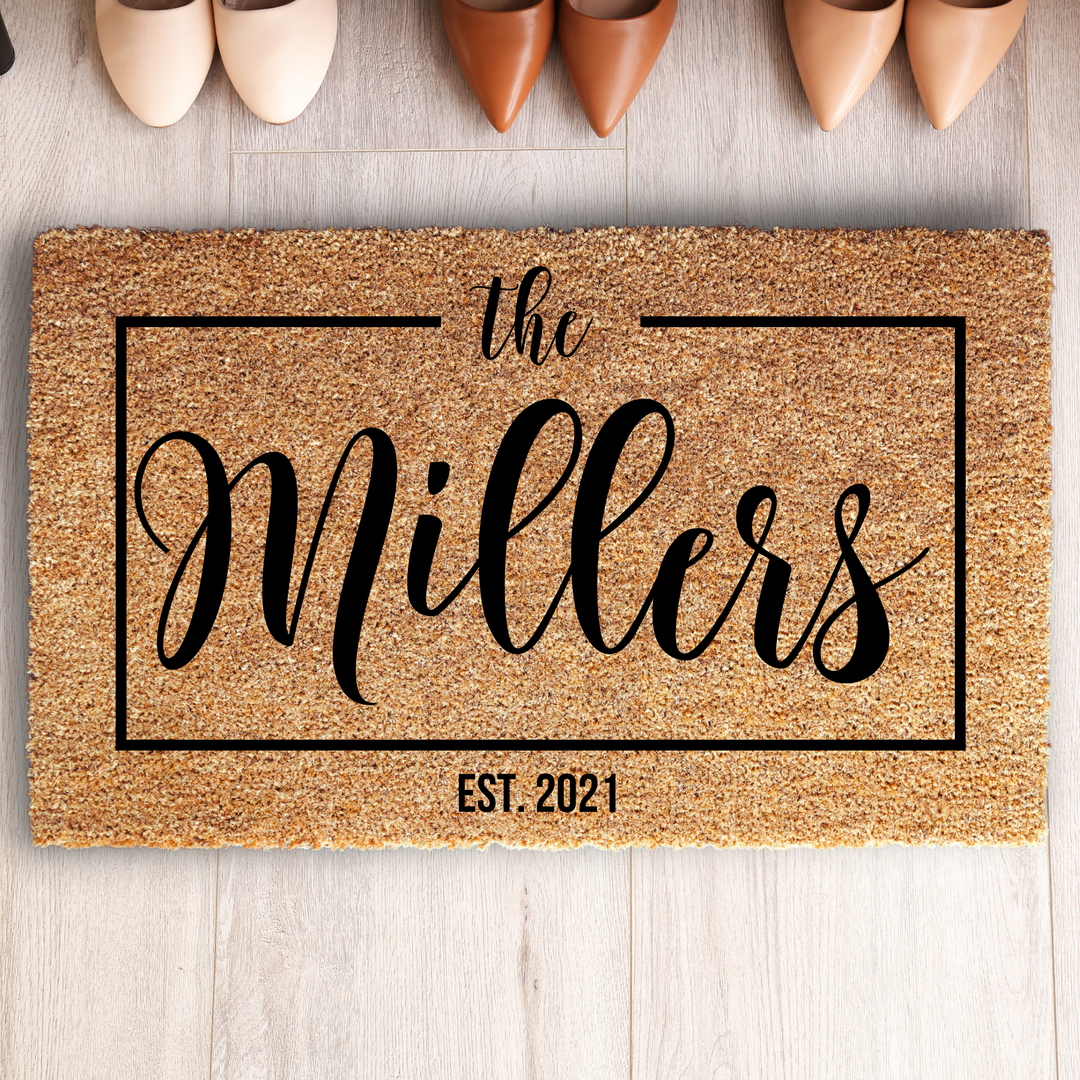 Your Family Name Your Date Customized Welcome Doormat