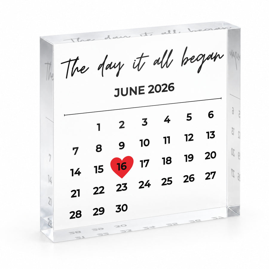 Personalized Calendar Keepsake for Anniversary - Heart Design