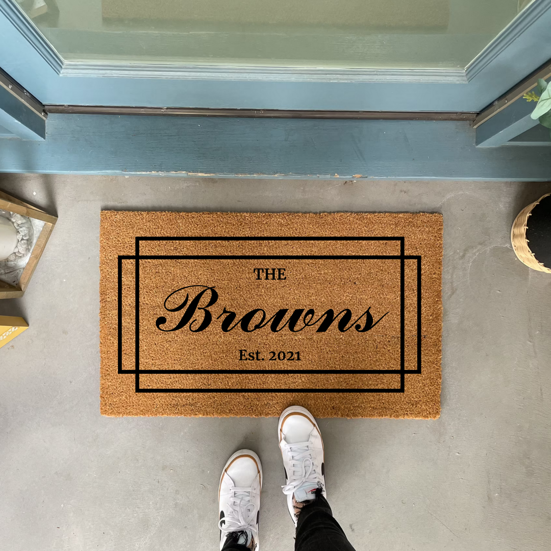 Welcome Personalized Doormat with Custom Date